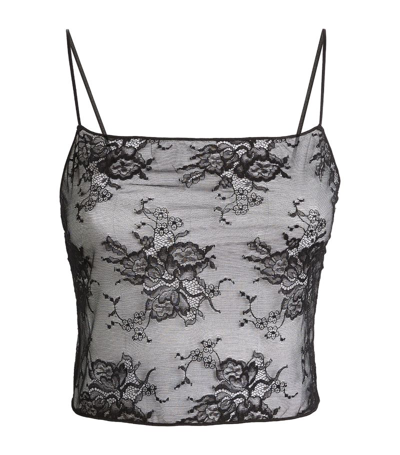 Oseree Soft Lace Camisole In Black