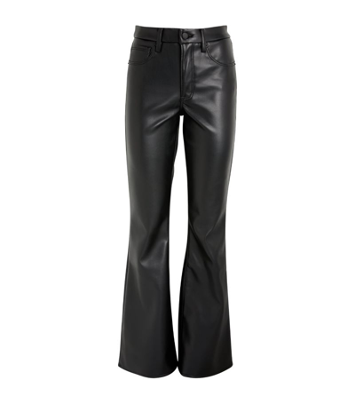 GOOD AMERICAN FAUX LEATHER GOOD LEGS FLARED TROUSERS