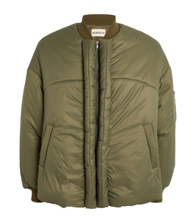 Mordecai Padded Bomber Jacket In Green