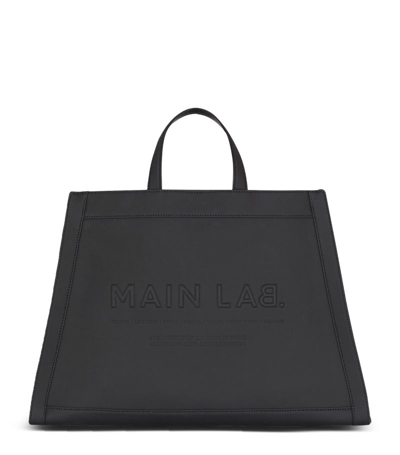 Balmain Olivier's Rubber-effect Leather Shopper In Black