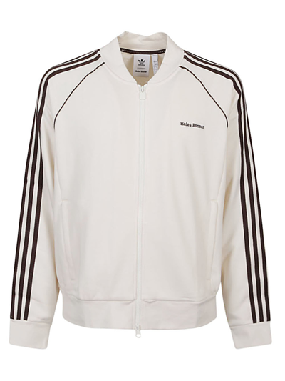 Adidas Originals Logo Track Full Zip Sweatshirt In White