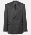 Shop Wardrobe.nyc Wardrobe. Nyc Double-breasted Wool Blazer In Grey
