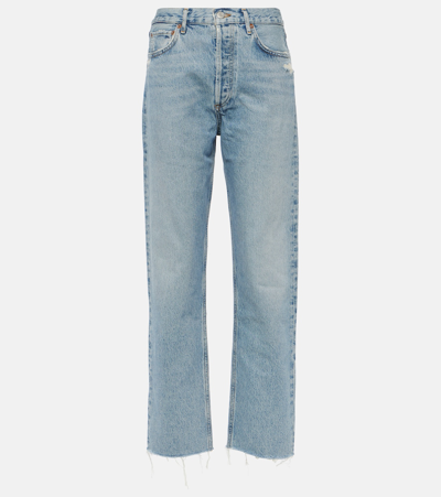 Agolde 90's Pinch Waist High-rise Straight Jeans In Blue