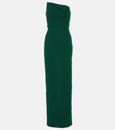 Roland Mouret Origami Strapless Bustier Gown In Green