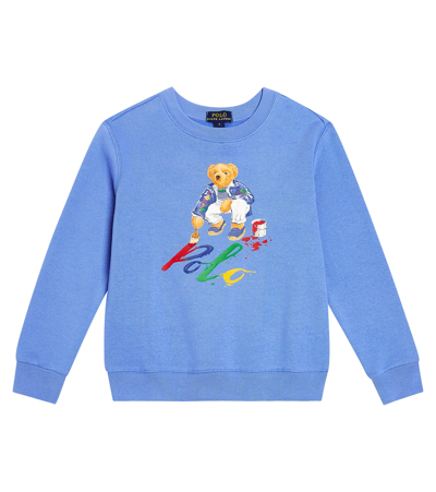 Polo Ralph Lauren Kids' Polo Bear Cotton-blend Fleece Sweatshirt In Blue