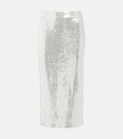 Rotate Birger Christensen Sequin Pencil Skirt In White