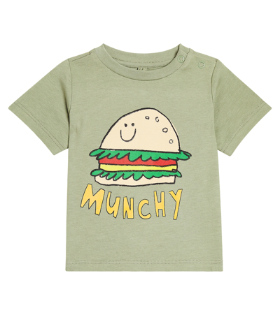 Stella Mccartney Baby Printed Cotton Jersey T-shirt In Green