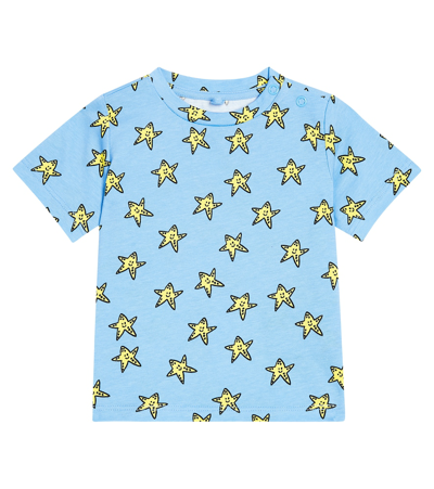 Stella Mccartney Babies' 印花棉质针织t恤 In Blue