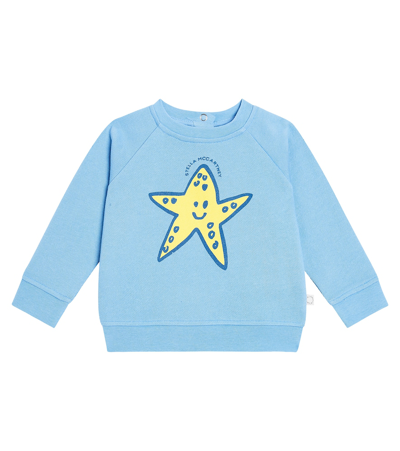 Stella Mccartney Babies' 印花棉质针织运动衫 In Blau