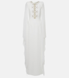 Shop Jenny Packham Bridal Saga Embellished Caped Crêpe Gown In White