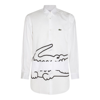 Comme Des Garçons Shirt Collaboration With Lacoste Featuring Graphic Print In White