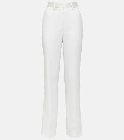 Victoria Beckham Straight-leg Crepe Trousers In White