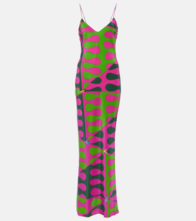 Pucci Leocorno Printed Silk Maxi Dress In Multicoloured