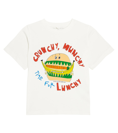 Stella Mccartney Kids' Printed Cotton T-shirt In Avorio