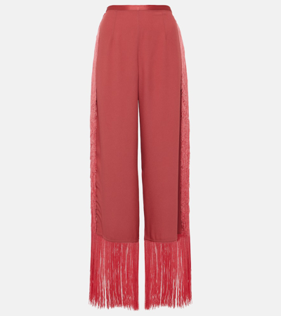 Taller Marmo Nevada Tassel-fringe Straight-leg Trousers In Pink