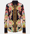 Camilla Fitted Jersey Knit Button-front Shirt In Multicoloured