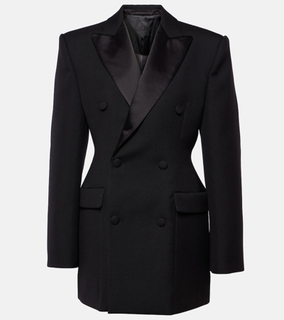 Wardrobe.nyc Sculpted Wool Mini Blazer Dress In Black