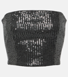 ROTATE BIRGER CHRISTENSEN TWILL SEQUINED TUBE TOP