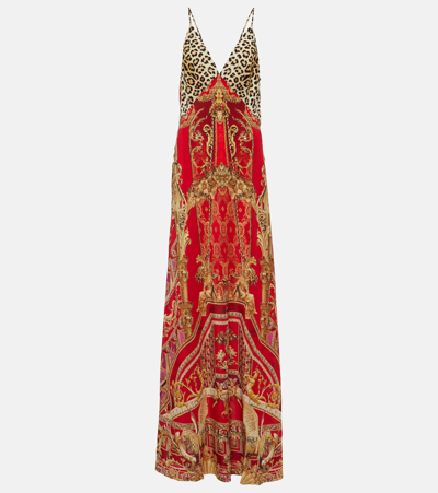 Camilla Printed Silk Slip Dress In Multicoloured