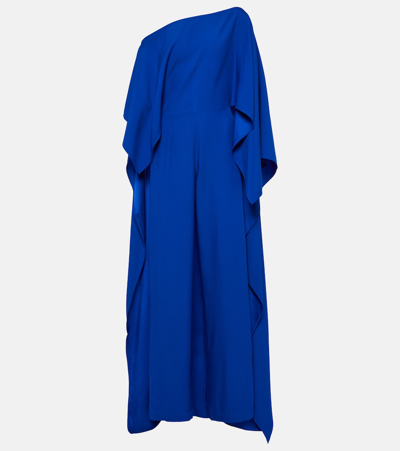 Taller Marmo Jerry Cape-back Crepe Jumpsuit In Blue