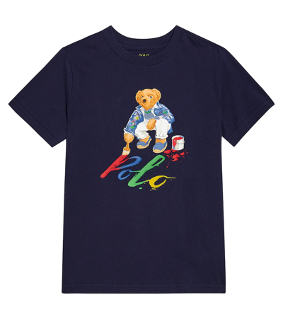 Polo Ralph Lauren Kids' Polo Bear Cotton Jersey T-shirt In Navy