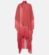 Taller Marmo Mrs Ross Phoenix Fringed Crepe-de-chine Midi Gown In Pink