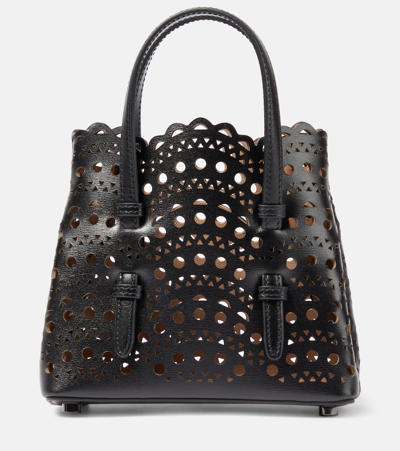 Alaïa Mina 16 Vienne Vague Black Tote Bag