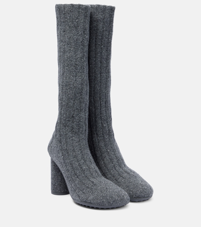 Bottega Veneta Knee-high Sock Boots In Grey