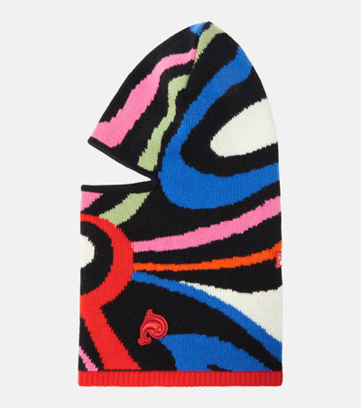 Pucci Marmo Intarsia Wool Beanie In Multicoloured