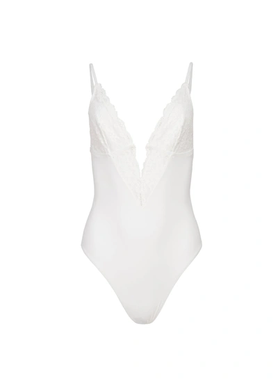 Fleur Du Mal Charlotte 3-way Bodysuit In Ivory