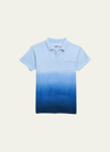 Molo Teen Boys Blue Cotton Towelling Polo Shirt In Reef Blue
