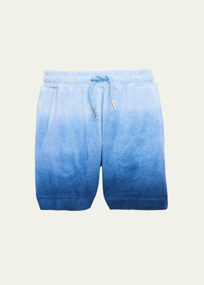 Molo Kids' Boy's Abay Ombre Textured Shorts In Reef Blue