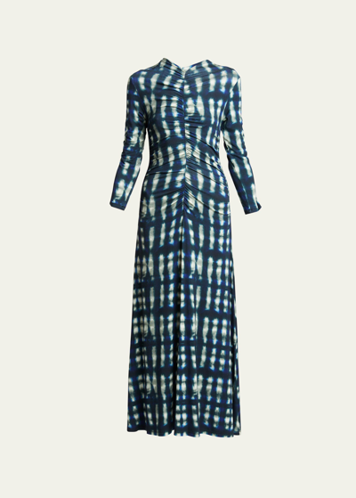 Proenza Schouler White Label Natalee Printed Maxi Dress In Sage Multi