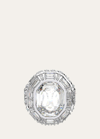 Swarovski Mesmera Mixed Cut Octagon Cocktail Ring In Rhodium Plated In Crystal