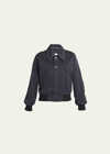 Bottega Veneta Tech Nylon Bomber Shirt In Blue