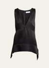 Proenza Schouler White Label Sleeveless Satin Shift Minidress In Black