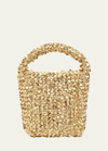 Bottega Veneta Cabat Metallic Sequin Bucket Bag In Gold-silver