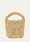 Bottega Veneta Small Cabat Sequined Bucket Bag In Gold-silver