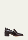 Vince Millie Alligator-embossed Leather Loafers In Plumwine