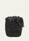 Bottega Veneta Intrecciato Mini Leather Crossbody Bag In Black-silver