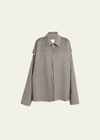 BOTTEGA VENETA OVERSIZED LIGHT DOUBLE WOOL CASHMERE JACKET