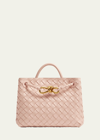 Bottega Veneta Andiamo Small Woven Tote In Rose