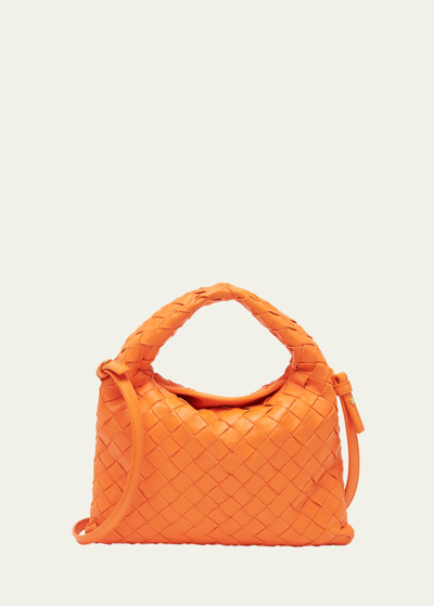 Bottega Veneta Hop Mini Intrecciato Hobo Bag In Papaya