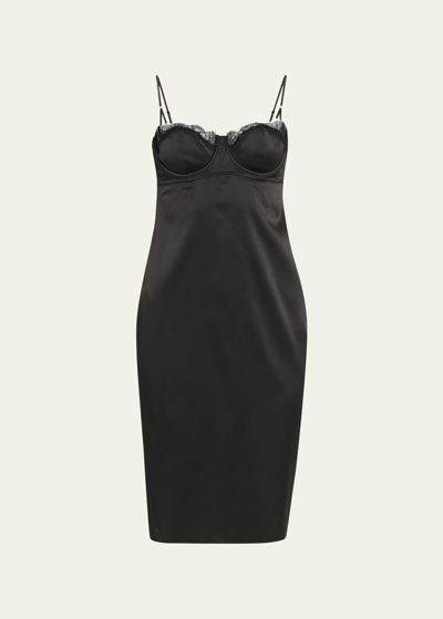 Kiki De Montparnasse Lace-detail Slip Dress In Black