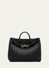 Bottega Veneta Black Medium Andiamo Bag In Black
