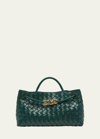 Bottega Veneta Andiamo Small Intreccio Top-handle Bag In Emerald