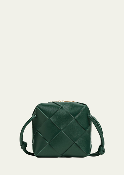 Bottega Veneta Mini Intrecciato Napa Crossbody Bag In 3049 Emerald Gree