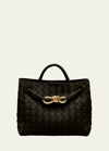 Bottega Veneta Andiamo Small Intreccio Top-handle Bag In Fondant-m Brass