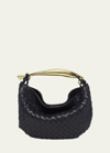 Bottega Veneta Small Sardine Leather Top-handle Bag In Space-m Brass
