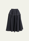 BOTTEGA VENETA TECH NYLON MIDI CIRCLE SKIRT